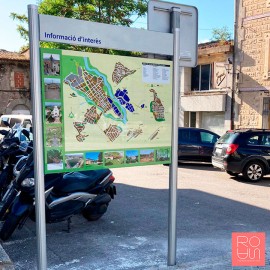 Cartellera d'alumini informativa i turística a dues cares